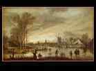 NEER Aert van de-River in Winter-c. 1645-Oil on panel, 36 x 62 cm-The Hermitage, St. Petersburg