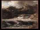 RUISDAEL Jacob Isaackszon van | Dutch painter (b. ca. 1628, Haarlem, d. 1682, Amsterdam) | Waterfall with Castle Built on the Rock | c.1665 |Oil on canvas, 100 x 86 cm | Herzog Anton Ulrich-Museum, Braunschweig 
