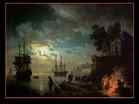 VERNET Claude-Joseph | French painter (b. 1714, Avignon, d. 1789, Paris) | Night- Seaport by Moonlight | 1771 | Oil on canvas, 98 x 164 cm | Musée du Louvre, Paris