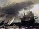 BACKHUYSEN Ludolf | Dutch painter (b. 1631, Emden, d. 1708, Amsterdam) | Dutch Vessels on the Sea at Amsterdam | c.1708 | Oil on canvas, 66 x 80 cm | Musée du Louvre, Paris