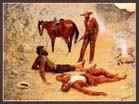 Frederic Remington (1861 - 1909) | He Lay Where He Had Been Jerked, Still as a Log